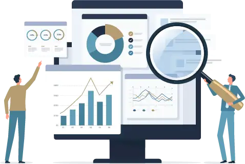 Graphs and charts showing growth metrics